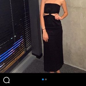 Zara cut out linen blend dress